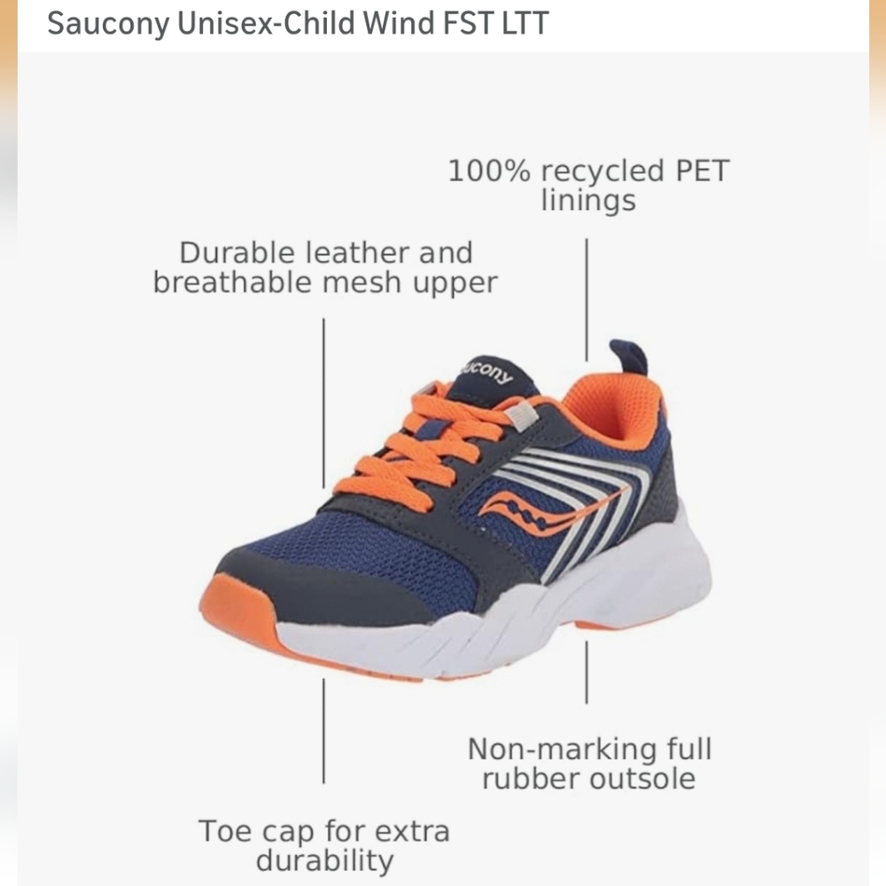 Kids 7 Blue and Orange Athletic Shoes